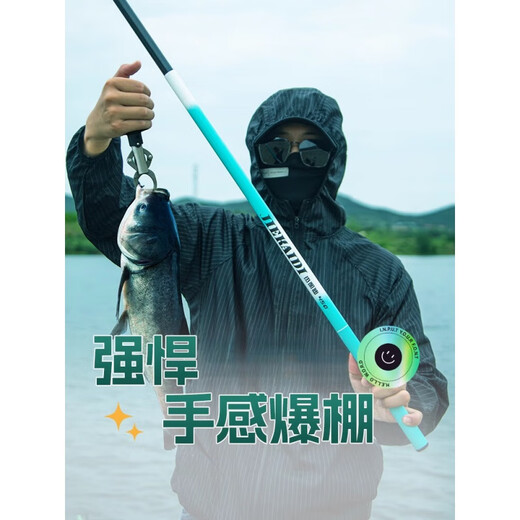 Witton fishing rod hand rod ultralight ultra hard fiberglass short section stream rod carp crucian carp rod hand rod wild fishing full set of supplies <single fishing rod>2.7 meters plus gift