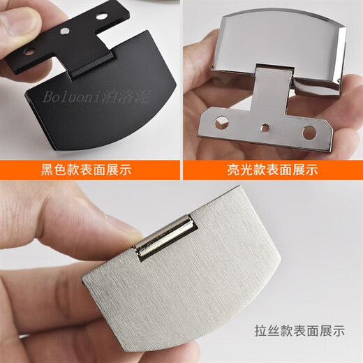 玻璃五金折叠合页柜门免开孔不锈钢铰链无框配件玻璃门夹全套配件 锌合金：K846拉丝(2只价)