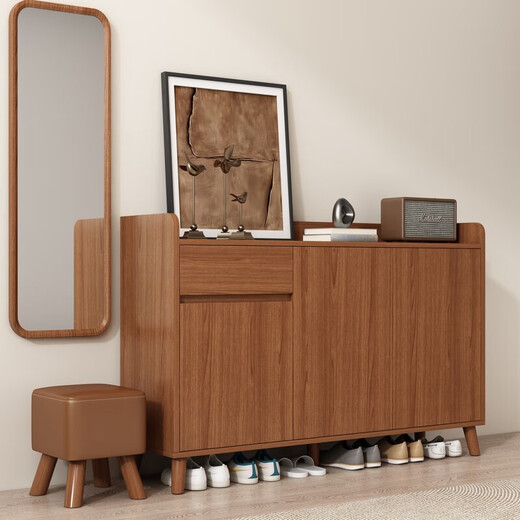 Shoe cabinet home entrance cabinet new 2025 popular door entry cabinet storage cabinet integrated wall storage cabinet style selection | hazy walnut color 60cm door-to-door delivery and self-installation