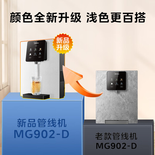 美的家用净水器伴侣 白月光管线机 全通量适配 6段控温 智能触控 壁挂式直饮机 速热饮水机 MG902-D 冷热直饮【净水器伴侣】