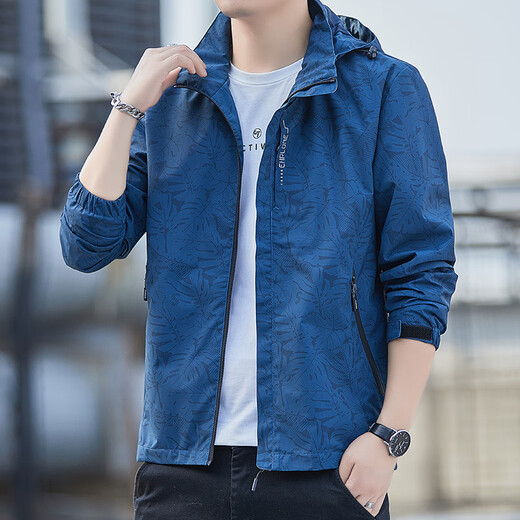 A21 uses pure spring and autumn outdoor couple's jackets for men and women, casual jackets, men's breathable sports cycling clothes, men's blue XL