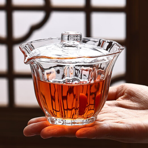 Detif Plum Blossom Glass Tea Set Teapot Kung Fu Tea Home Guest Tea Cup Simple Tea Table Office Tea Making Set Plum Blossom Male Cup/One