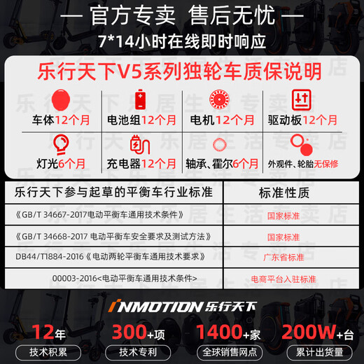 乐行天下（INMOTION）单轮独轮平衡车V5黑色体感车思维车APP管理V5C/V5D/V5E/V5F V5【极速20km/h+续航20km】