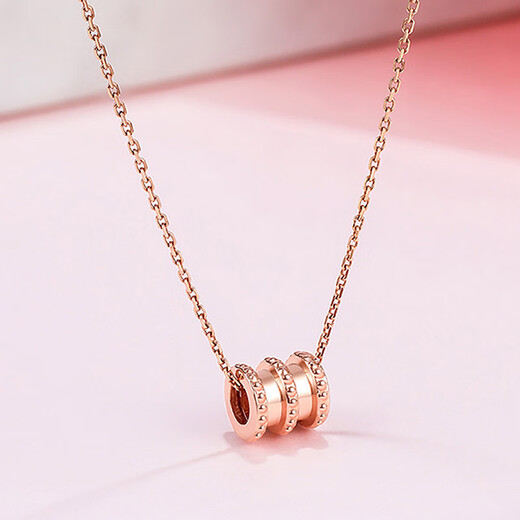 Fat Donglai same style 18k gold small waist necklace 18K gold au750 color gold rose gold pendant clavicle chain set chain single pendant