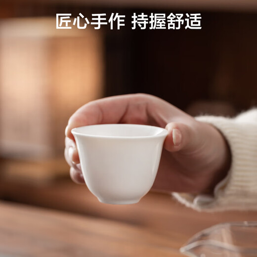 Made in Tokyo, tea sets, tea cups, Kung Fu tea sets, mutton fat jade cups, tea cups, simple office reception cups, 6 pieces