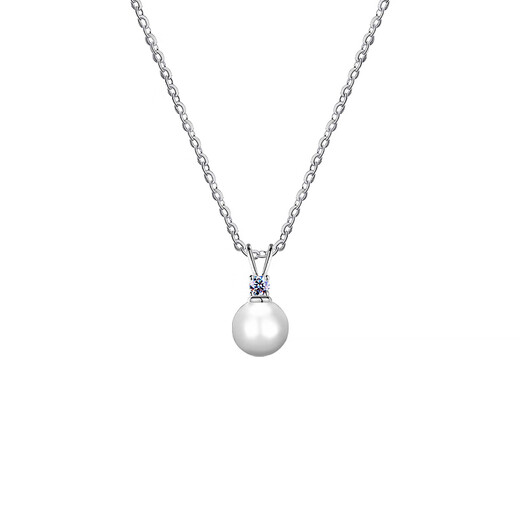 Imperial Imported Akoya Seawater Natural Pearl Necklace 925 Silver 18K Gold Diamond Single Moissanite Flawless Necklace Akoya Seawater Natural Pearl Necklace