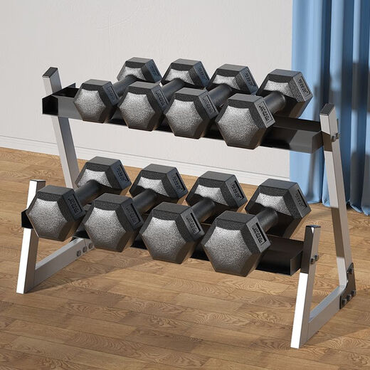 Dumbbell men's home fitness student hexagonal 2kg 5kg rubber-coated arm training female 10kg fitness equipment small dumbbell 2kg single