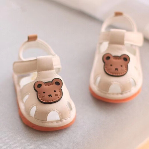 Xier baby toddler shoes for summer breathable baby shoes for non-slip soft sole shoes for boys and girls 1-2 years old sandals beige size 19 size 13cm/suitable for foot length 12cm