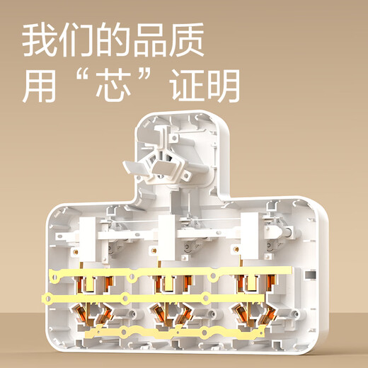 Deli-Steckdose nach nationalem Standard, glyphenförmige Funksteckdose/Umwandlungsstecker/Stromwandler/One-Turn-Mehrfachsteckdosen/Steckdosenreihe/Reihensteckdose, eins-zu-drei mit Nachtlicht LU5003