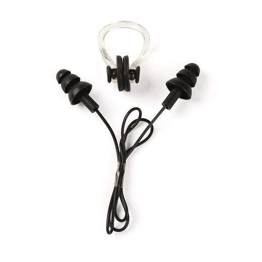 BELLBON swimming earplugs waterproof professional nose clip adult bathing ear anti-water artifact diving nose clip set black nose clip + earplugs