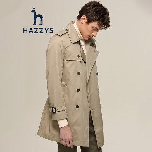 HazZZYS Men's Fall and Winter Jacket Removable Inner Bottom Double Breasts Classic Trench Coat ASWZH01CH01 Camel CM 180/100A 50