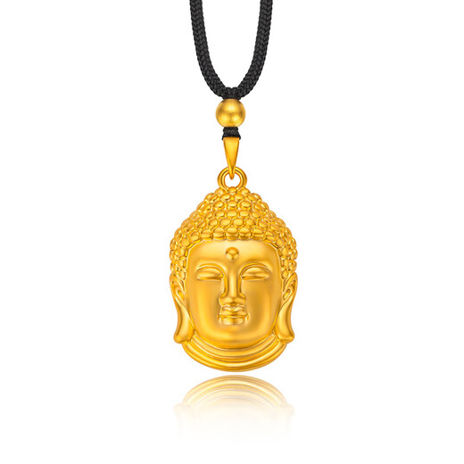 Wenying 18K gold pendant boutique 999 gold Buddha head pendant for men and women 3D hard gold Buddha head necklace pendant does not fade