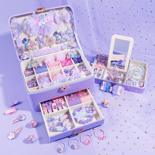 
Disney Princess Elsa Children's Jewelry Box Toys Little Girl 3-6-9th Birthday Gift Frozen Elsa Hair Accessories 8