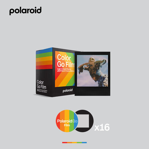 Polaroid Polaroid photo paper GO color photo paper Mini retro film one-shot photo paper Suitable for GO models White frame color double packaging 16 sheets 6017