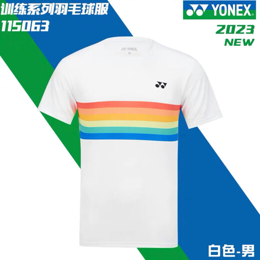 赛事威2024新款yy羽毛球服王小羽彩虹短袖女上衣吸汗速干运动比赛训练服 7029黑色男款上衣 2XL