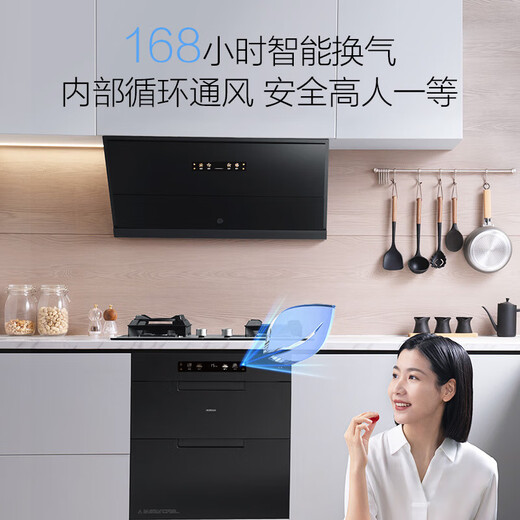 Robam salt series G1 disinfection cabinet household embedded disinfection cupboard 125L large capacity double door three pumps ozone-free two-star ultraviolet pure physical sterilization XZ78 two-star 125L XZ78 volcanic rock black