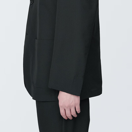 
MUJI (MUJI) Men's Easy-Dry Elastic Bubble Jacket Men's Jacket Early Autumn Style Suit Small Suit AD0VHC4S Black L (175/100A)