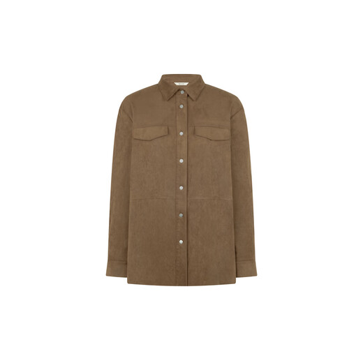 MEIYANG Makino Shirt Amber Streamer Mist Suede Lapel Button-Down Shirt Loose Fashionable Winter New Style Camel M