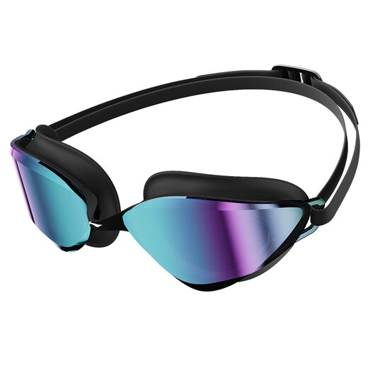 Li Ning (LI-NING) swimming goggles for men and women, waterproof coating swimming goggles, professional high-end racing adjustable mid-frame swimming goggles 2401 black and blue