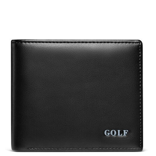 高尔夫（GOLF）男士钱包耐磨超纤配头层牛皮卡包零钱包短款钱夹礼盒装送男友礼物