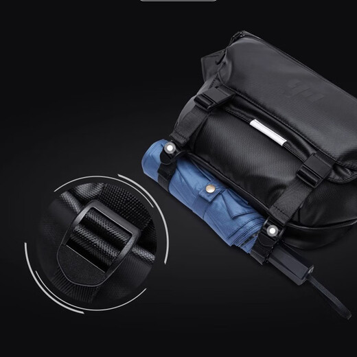 CavlslKcat crossbody bag for men, functional trendy brand workwear shoulder bag, multifunctional commuting motorcycle riding messenger bag, backpack, men's bag, black (can fit an 11-inch tablet) 33*9*22CM