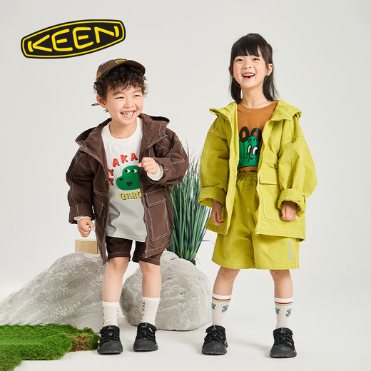 KEEN parent-child shoes NEWPORT H2 children's outdoor wading anti-collision sandals and river shoes black/KEEN yellow label-1022824-kid 31