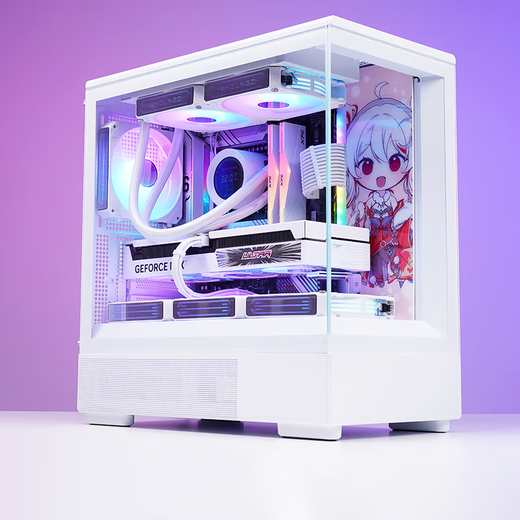 Patriot Xingcan Xiaolan desktop computer e-sports game console sea view room supports 240 water-cooled MATX chassis Xingcan Xiaolan white + Aurora Z13 fan 1 positive 3 reverse