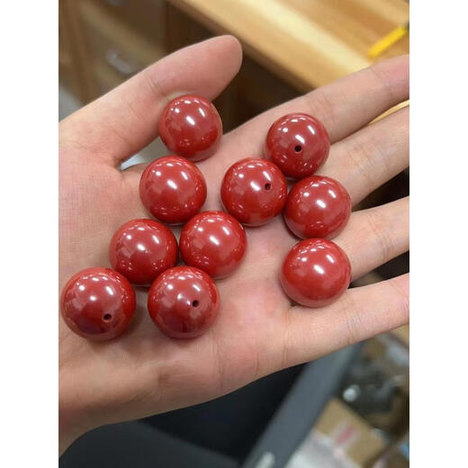 娜妙姿高端品质朱砂天然原矿朱砂原石散珠朱砂粉朱砂原矿散珠朱港澳轻奢 紫金砂含量约9712毫米19颗 送线