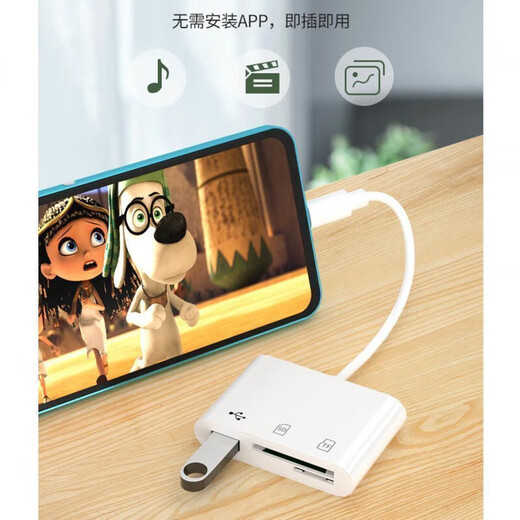 Convient pour Vivo Huawei Xiaomi Oppo Phone Mobile Reader de carte appropriée USB Disk Memory Téléchargez Picture P Song Fichier [White] Lecteur de carte de téléphone mobile multifonction