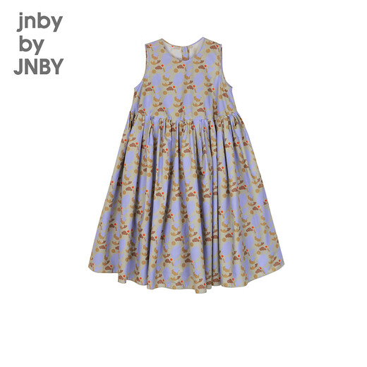 
jnby by JNBY Jiangnan cloth children's clothing sleeveless dress summer cute pattern casual mid-length skirt girls 1N5G12350 599 purple color mixed colors 160 cm