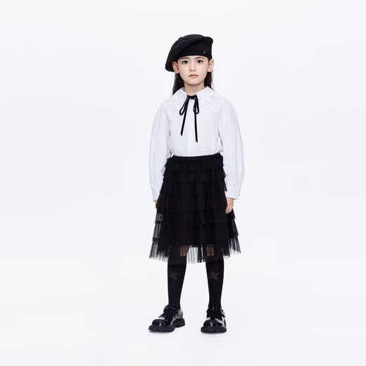 Little MO&Co. New Year's greetings clothing children's skirt girls cake skirt mesh skirt skirt children's skirt short skirt black 100 110/50