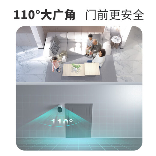 神眸家门口楼道摄像头 免插电监控器 磁吸免打孔 无线wifi家用电池充电超长待机BC22白色+128G内存卡