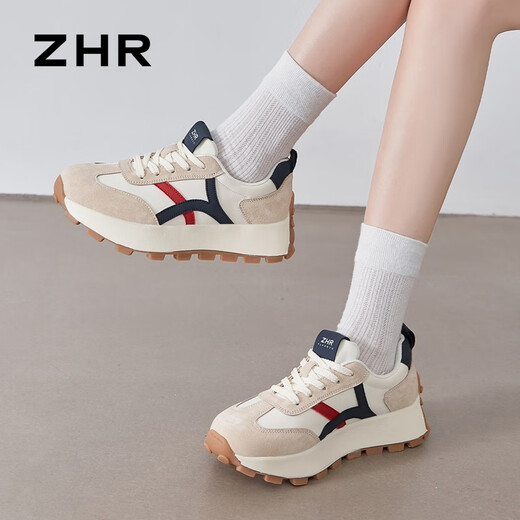 ZHR casual shoes for women in autumn retro sports thick sole shoes for women to increase height and make them look slimming shoes for women G686 Milan 36