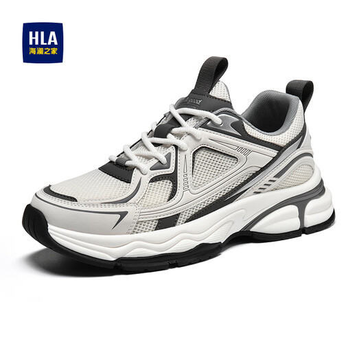 Hailan House HLA Zapatos para Hombre Malla Aumentada Casual Deportes Zapatos para papá Resistentes al Desgaste HAAYDM2DAX096 Blanco Gris 40