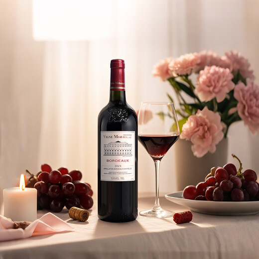 Moborough Bordeaux AOC Trockener Rotwein Jianfa Weinindustrie Französische Originalflasche importiert Merlot Cabernet Sauvignon gemischte Vatertag 750 ml 6 Flaschen