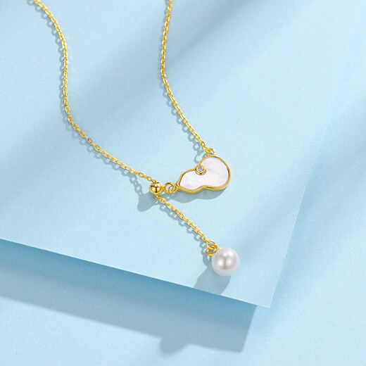 Ji Ge S925 Silver Pearl Necklace Women's White Shell Gourd Pendant Fashion Accessories for Girlfriend Chinese Valentine's Day Gift