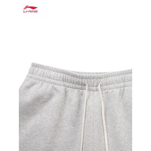 Li-Ning BADFIVE velvet warm sweatpants men's 2025 winter new straight-leg loose sweatpants floral gray moon watch mixed gray-2 M (170)