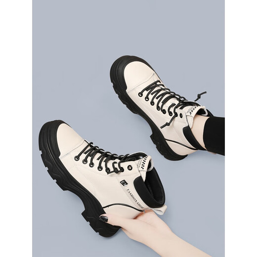 Belle-Ta Series Brand Travel Travel Travel Leathere Leather High Top Shoes для женской осени и зима удобная мягкая подошва Martin Boots без скольжения.