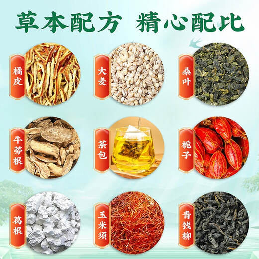 北京同仁堂 青钱柳玉米须桑叶茶 30袋 大麦葛根中老年人可搭降三血高茶糖压 3盒装