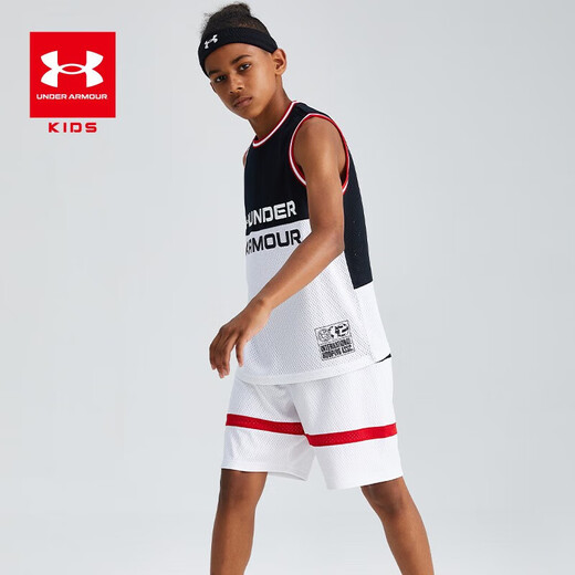 安德玛（Under Armour）儿童套装童装背心短裤夏季男童运动装21211955 黑色 140cm 