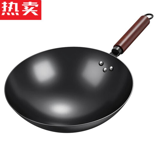 Sanqihu Iron Pot Pirry Brying Topf handgefertigtes altmodisches Wok nach Hause Nicht-Schicht-Topf Nicht beschichtetes Gasherd geeignet für 98 Zoll 98 Zoll 9898 Zoll