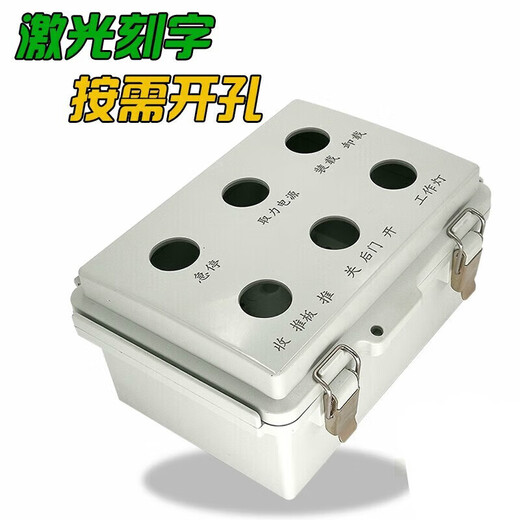 Customized buckle hinge type button box transparent waterproof sealed instrument distribution box with stainless steel inner door protection 2 indicators + emergency stop 160*210*100