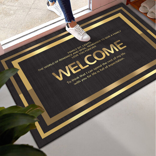 Ligera de lujo Puerta simple Mat de la columna del piso Mat de la puerta del hogar Entrada de la puerta de entrada de la tierra resistente y absorbente alfombra de la puerta moderna XZ-841 Dark Green 80120cm rectangular