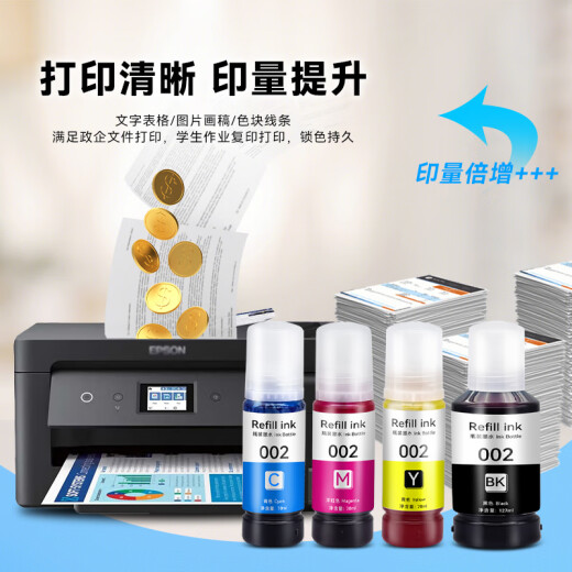 Changping eignet sich für Epson Epson L6198 L6160 L6190 L6176 Drucker Tintenfarbe 002 Tintenpatronen -Tintenbehälter Schwarz