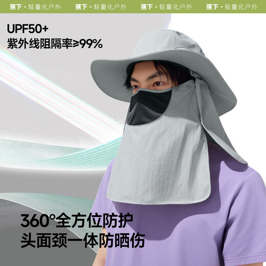 Beneunder sun protection hat, multifunctional sun visor, summer fishing hat, full face wrap cool hat, men's hiking hat, upgraded version, smoked gray