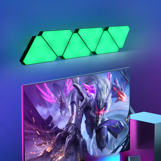 Tianmiaomiao e-sports atmosphere light smart odd light board background wall light voice control induction remote control hexagonal honeycomb bedroom 0g 3 lamps + controller 1 hexagonal Bluetooth model is simple and convenient