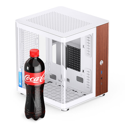 JONSBO TK-0 white hyperboloid sea view room ITX chassis (aluminum alloy shell/SFX power supply position/walnut wood veneer/division structure/vertical and horizontal placement/Type-c)