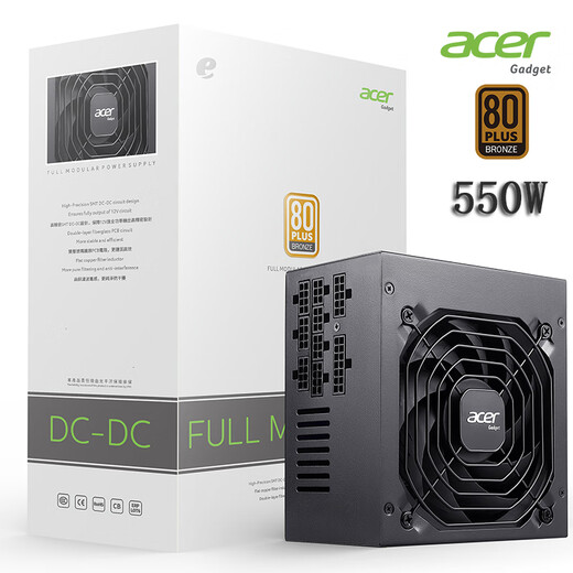 EMACHINEs Acer acer AC series power supply rated 550W/650W/750W full module power supply (80PLUS bronze medal/active APFC+DC/intelligent temperature control) Acer acer AC550W black (bronze medal full module power supply)