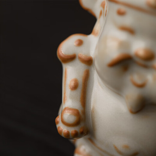 Xiyuanji Ru Kiln Lu Shou Cai Tea Pet Ornament as a Birthday Gift for Elders, New Year’s Birthday Gift, Housewarming Accompanying Gift Pomelo Yellow Ru Kiln Lu Shou Cai Tea Pet Ornament-Gift Box