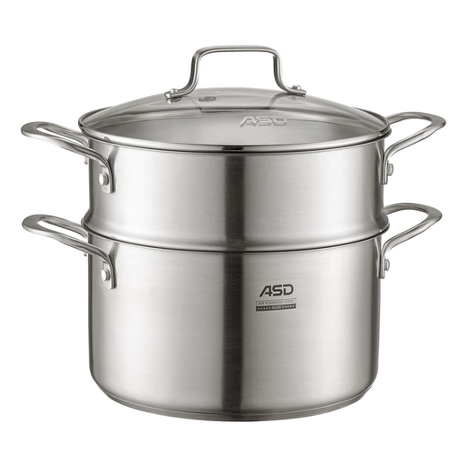 ASD small steamer soup pot uncoated 304 stainless steel thickened household kitchen multi-functional steamer cooking and stewing integrated pot thickened 304 stainless steel soup steamer 24cm
